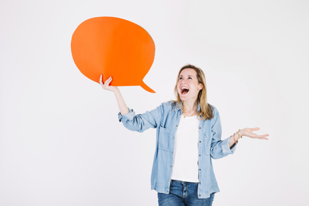 mujer hablando